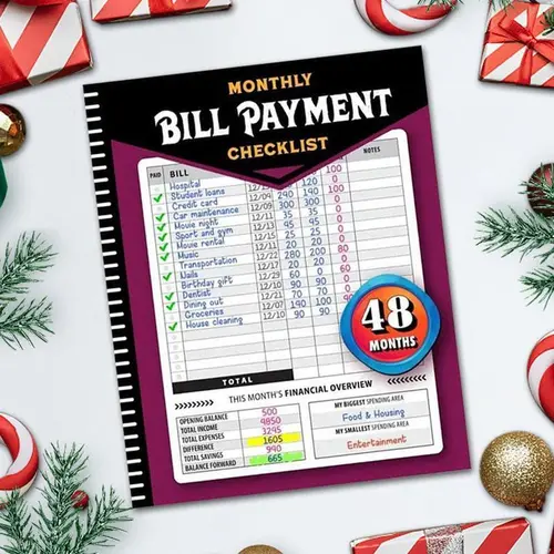 Bill Payment Tracker Notebook – 4-Year Budget Planner & Monthly Bill Organizer, 960 Payment Records Accounting Ledger Book for Budgeting, Expense & Money Management