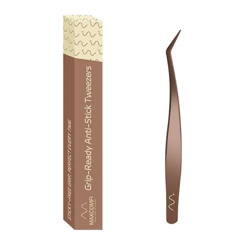MAXCOMFI Professional Eyelash Tweezers Set - Anti-Stick Acrylic Resin Tools with Straight & Curved Tips, Cosmetic Versatile Design for Precision Hold, Lash Extension Kit Tweezers & False Lash Application,back to school,sohochic