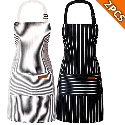 【Ready stock】Kitchen Cooking Aprons for Women and Men Adjustable Chef Apron with Pockets 2 PCs Multicolor，2 Pack Apron Unisex, Adjustable Bib Kitchen Apron, Cooking Apron, Aprons for Women Men with Pockets, Chef Aprons