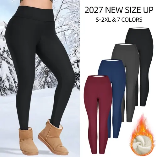 【NEW SIZE UP & S-2XL】1/3/4-PACK Thermal Thick FLeece Lined Leggings for Winter Warm Against Cold, High Waist Women's Cozy Workout Wear Fleece Pants for Yoga Riding Casual Wear