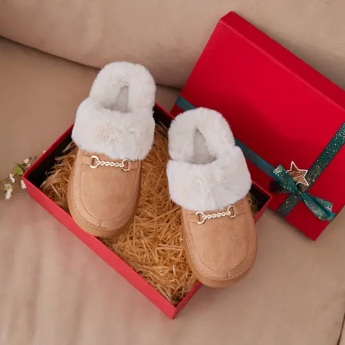 GOEWY Women's Fuzzy Memory Foam Slippers - Warm Comfy Suede Platform, Anti-Slip Sole, Indoor/Outdoor Walking Shoes, Casual Women's Fashion Slippers, Christmas Gift for Moms,sohochic
