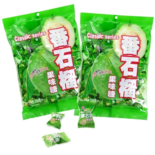 Hongyuan Guava Candy, 12.3 oz Asian Fruit Hard Candy, Sweet & Tangy Tropical Flavor, Individually Wrapped for Sharing & Snacking