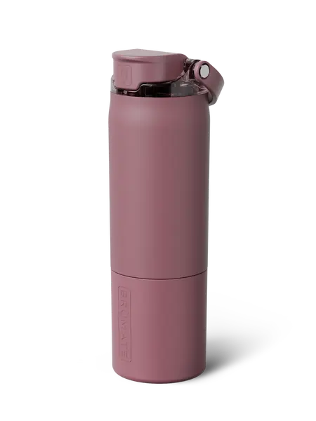 BrüMate Rise 25oz Stainless Steel Water Bottle with Covered SoftSip Straw and Carry Handle | 100% Leakproof Insulated Water Bottle | Sip or Chug Modes | Silicone Sleeve Prevents Scratches and Dents
