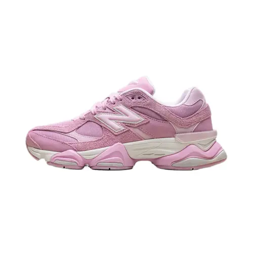 New Balance 9060 Unisex Retro 99x Sneakers - ASOS Exclusive Pink Overdye Premium Suede, Airy Mesh, Comfortable Cushioning, Breathable Athletic Trainers, Casual Shoes, Exaggerated Midsole Adds Bold Profile Streetwear Footwear