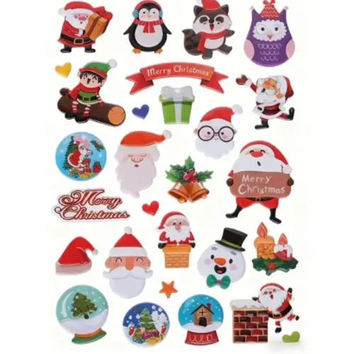 WATERH Christmas Motifs Vinyl Sticker Sheets - Holiday Theme Graphic Decal DIY Decorative Stickers for Drinkware Bottles (Random Style),sohochic