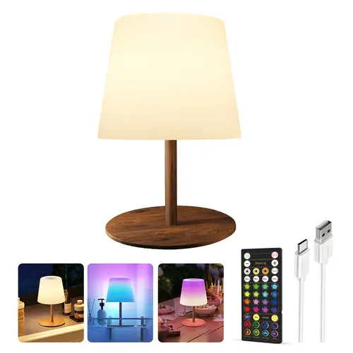 EZVALO Waterproof Shower Lamp with Remote, RGB Color Changing Cordless Shower Light, Rechargeable 4500mAh Touch Table Lamp Mood Lighting for Bathroom, Spa-Like Shower, Bathtub, Bedroom, Patio, Camping, Home Decor, Relaxing Cozy Experience, Halloween Decor
