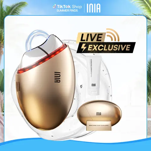 【LIVE EXCLUSIVE】INIA GLACE 7-in-1 Facial Beauty Roller - Multifunctional Beauty Device with EMS Microcurrent, Red & Blue Light, Cryo & Thermal Therapy, Serum Infusion for Face Lift, Anti-Aging, Lymphatic Drainage, De-Puffing | Selfcare Perfect Gift Pick,s