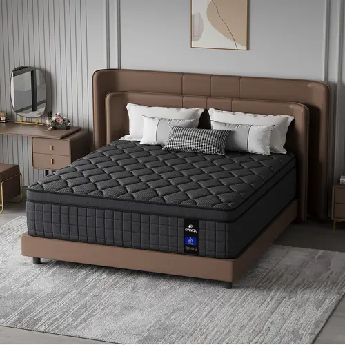 EVLWZL Hybrid Foam+Spring Mattress - 12/14 Inch Twin, Full, Queen, King Size, Medium Firm, Memory Foam, Ergonomic Design, Lumbar Support, Anti-Allergic, Modern Indoor Furniture for Home, Boxed Gift, King Size Mattresses,sohochic