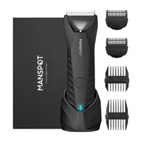 MANSPOT Manscape Electric Body & Pubic Hair Trimmer for Men - Replaceable Ceramic Blade Heads, Waterproof for Wet/Dry Use, Standing Recharge Dock, 90 Mins Shaving Time, USB-C Rechargeable, Adults, Mens Gifts, Box, Father's Day Gifts