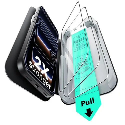 ESR Tempered Glass Screen Protector 3-Pack for iPhone 18/17/16/15/14/13, Phone Accessories with HD/Privacy Versions, 9H Hardness, Dual Military-Grade Shatter Resistance, Full-Coverage Ultimate Protection, Bubblefree Apply, Lifetime Help Screen Guard