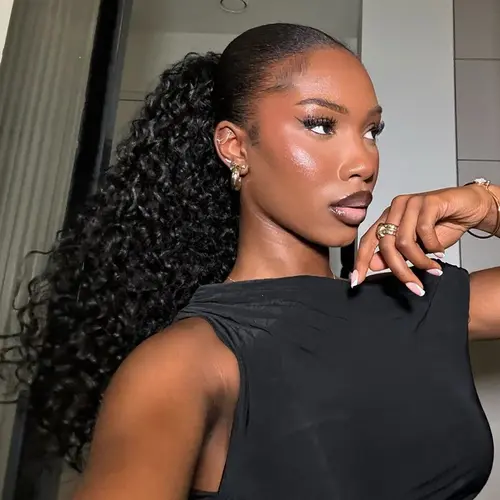 ISEE HAIR Ponytail Water Wave & Kinky Curly & Kinky Straight InvisiFit Strap Cap With Clip In 100% Human Hair Vacation Hair,summerhairstyles#SoHoChic #TikTokShopBackToSchool