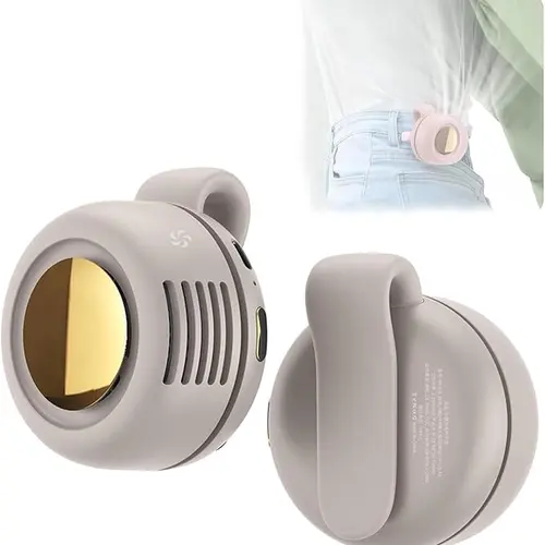 Convenient Summer Essential Mini Bladeless Fan One-Handed Operation 3-Speed Mode Adjustable Silent Clip-On Rechargeable for Outdoor Office Travel Mother's Day Gift