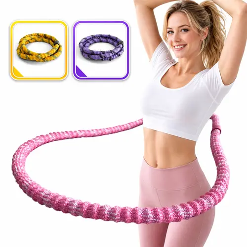BESTGOD 3.3lb Weighted Hula Hoop - Foldable Alloy Soft Spring Home Gym Equipment with Quiet Design, Soft Touch for Indoor & Outdoors Cardio Exercise, Hula Hoop Fitness Gear, Weighted Hula Hoops, Workout Equipment