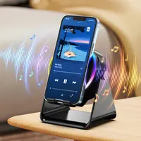 Dohelly 5-in-1 Wireless Induction Speaker Stand - USB Type-C Lightweight & Portable Phone Accessory, Smartphone Holder, 5000mAh Rechargeable Power Bank, 360° Adjustable Rotatable Electronic Tablet Holder, Colorful Ambient Light, Cool Gadgets for Adults