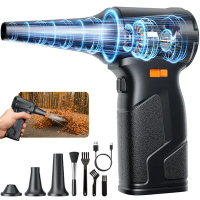 SHEKAR F10/F12 Electric Air Duster Rechargeable Brushless Motor Stepless Adjustable Gears Cordless Leaf Blower Rechargeable for Computer, Keyboard, Outdoor, House and Car #Summervibes