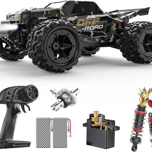 DEERC 9309E All Terrain RC Car 4WD High Speed 40KM/H Electric Off-Road Remote Control Monster Truck, 2.4GHz Waterproof Hobby Grade Toy Truck with 2 Rechargeable Batteries, Great Gift for Beginners & Adults, Remote Controlled Car, Rc Cars