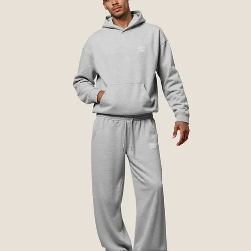 Aelfric Eden Men's 2-Piece Hoodie Sweatsuit Set - Stretchy Cotton Fabric, Oversized Hoodie & Drawstring Sweatpants, Loose Athletic Basics for Gym Jogging, Soft Fleece Sportswear,sohochic