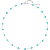 Women's Gold-Plated Western Turquoise Beaded Choker - Handmade Hypoallergenic Adjustable Layering Accessory, Turquoise Jewelry, Colorful Beaded Necklaces, Boho Hippie Necklaces with Bohemian Vibes, Adult Gift for Beach & Everyday Wear,sohochic