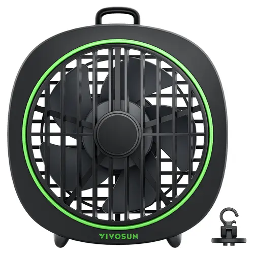 VIVOSUN  4” Grow Tent Clip Fan with Detachable Hook, 3-Speed Strong & Quiet Airflow, Adjustable Airflow Angle for Hydroponics, Circulation & Cooling, White, 1-Pack