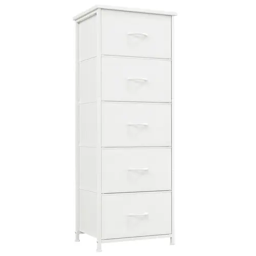 Somdot Fabric 5-Drawer Dresser with Steel Frame & Wooden Top, Large-Capacity Storage Furniture - Modern Cabinet for Bedroom Items, Living Room Decor, Room Decor, Apartment Furniture Organization