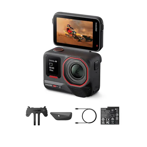 Insta360 Ace Pro 2 - Leica Co-Engineered 8K Waterproof Wearable Action Camera, Handheld Video Camera, 1/1.3" Sensor, Dual AI Chip, Leading Low Light, Superior Audio, Flip Screen, AI Editing, Automatic Photo & Video for Vlogs