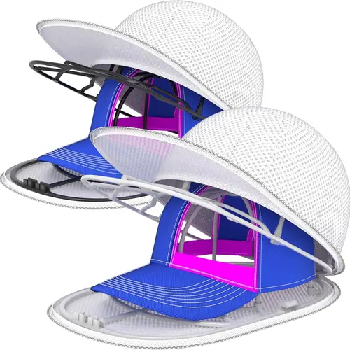 【Easy Assembly Required】PP Hat Washer Cage with Adjustable Shaper, 1 Pack (Free Gift-White Zipper Mesh Bag), Laundry Accessory for Adult Caps, Washer/Dishwasher Protection & Organizer, Home Supplies Christmas Gift Option Father's Day Gift, Back to School