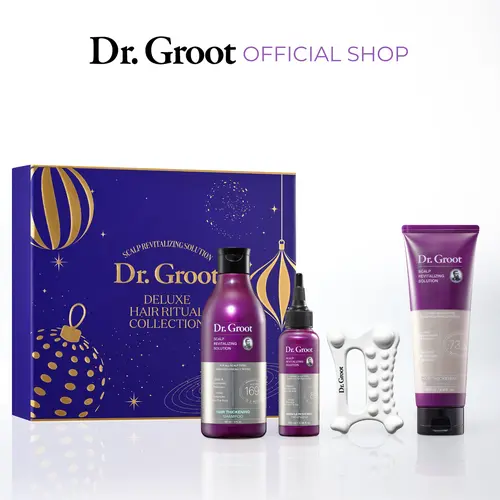 Dr. Groot Scalp Revitalizing Solution Deluxe Hair Ritual Set with Biotin Rosemary & Keratin for Hair Loss Reduction & Scalp Health Mini MIST & Guasha - Haircare