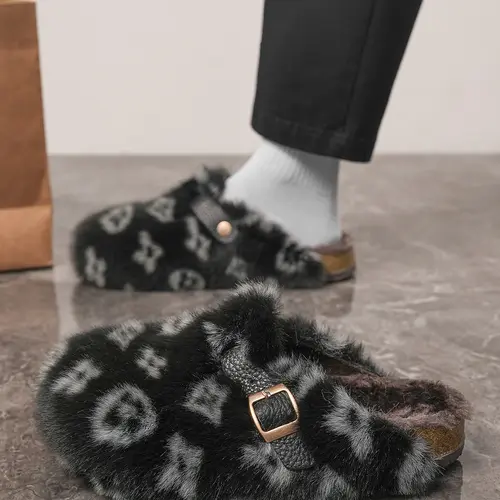 Women Men High-Quality Faux Fur Non Slip Slippers, Fuzzy House Slippers, Fluffy House Slippers, Home Slippers, Anti-Slip Warm Outdoor Shoes, Casual Fashion Winter Boots, Warm Indoor Footwear, Perfect Gift Choice