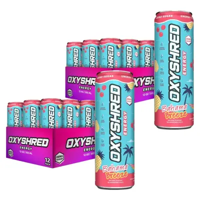 OxyShred Energy Drink Twin Pack | 24 Cans (2 x 12) 355ml | Zero Sugar RTD Energy | On-The-Go Energy & Focus | Best Value Stock-Up Bundle, Beverage, Sport