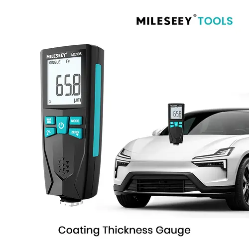 MILESEEY MC998 Thickness Gauge, Vehicle Car Paint Coating Thickness Detector Kit with 0-1500um Iron-NFe Probe, Automotive Maintenance Measuring Tool,toolupgrade