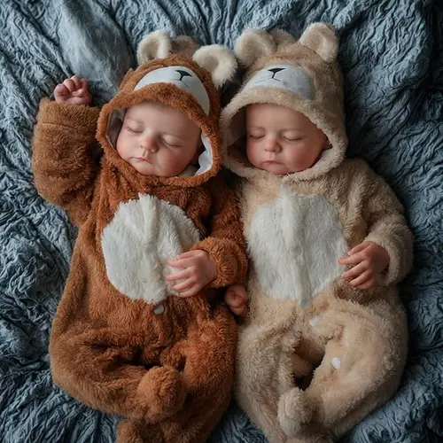 BABESIDE 20-Inch Unisex Realistic Newborn Twins Reborn Cloth Body Dolls, Complete Gift Box Full Set with Toy Accessory for Kids Age 3+ (Christmas & New Year Gifts) Collectible Toys,sohochic