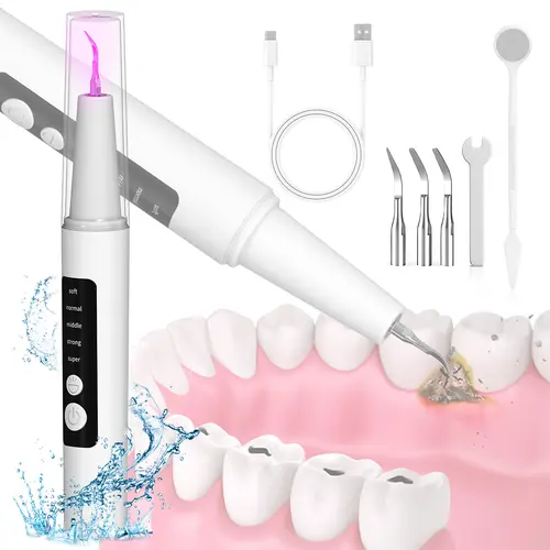 Ultrasonic Dental Plaque and Tartar Remover ,Professional Teeth Cleaning Kit for Tartar & Stains Removal, Safe & Gentle Electric Teeth Cleaning Tools Preventing Cavities Bad Breath and Gum Disease for At-Home Oral Care Solution#backtoschool