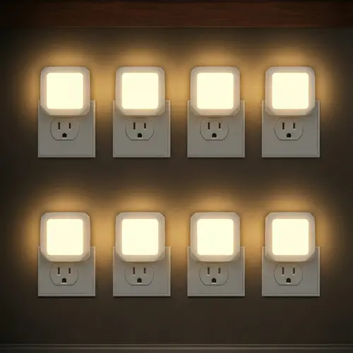 【GLEAM】8 Pack Night Lights Plug into Wall, Dusk to Dawn Nightlight Led Night Lights for Bedroom, Bathroom, Hallway Warm White Home Lighting,sohochic