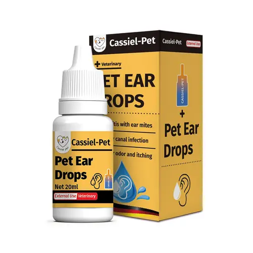 Cassiel Pet Ear Care Solution for Dogs and Cats, Gentle Daily Ear Cleaning Liquid, Pet Ear Care, Easy to Use, Suitable for Cats Dogs and Puppies