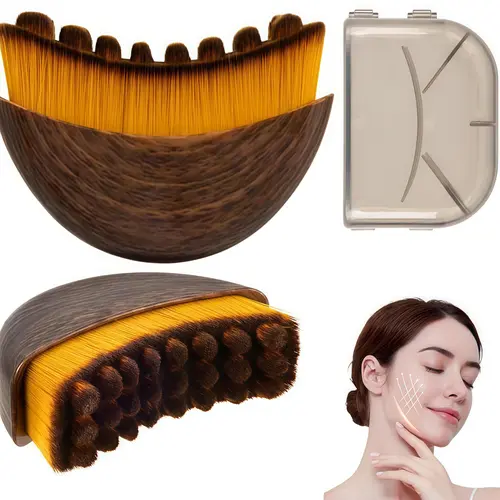 Facial Contour Brush for Jawline Massage & Daily Skincare Routine, Dry Brushing Beauty Tool with Ergonomic Design for Face Care (1PCS) Facial Care Tool Facial Tool Set At Home Facial Facial Sculpting Tool #sohochic