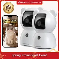 CINMOORE 2.5 Kilopixel Security WiFi Camera, 360° Pan-Tilt, AI Motion Detection, 2-Way Audio, Night Vision, Baby Crying Alert, Recording, SD Card Slot, Mini Home Monitoring Camera