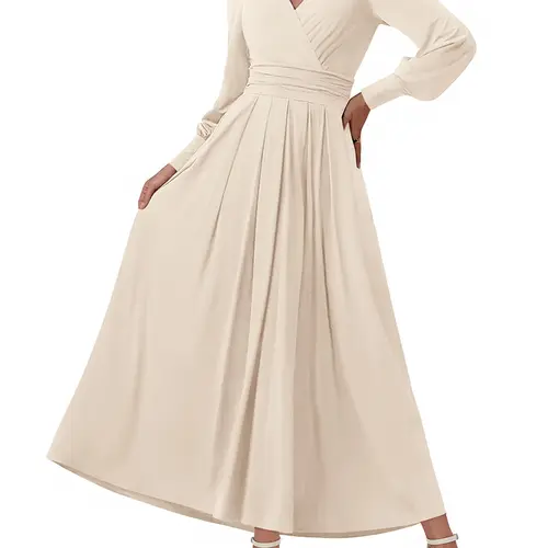 BTFBM Womens Long Sleeve Maxi Dress Fall 2026 Casual V Neck Knit A Line Flowy Pockets Elegant Party Wedding Guest Dresses