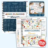 2026 ADHD Cleaning Planner - Office Stationery Organiser for Adults with ADHD, Planners with Daily/Weekly/Monthly Housework Checklists, Task Management & Monthly Plans to Improve Efficiency