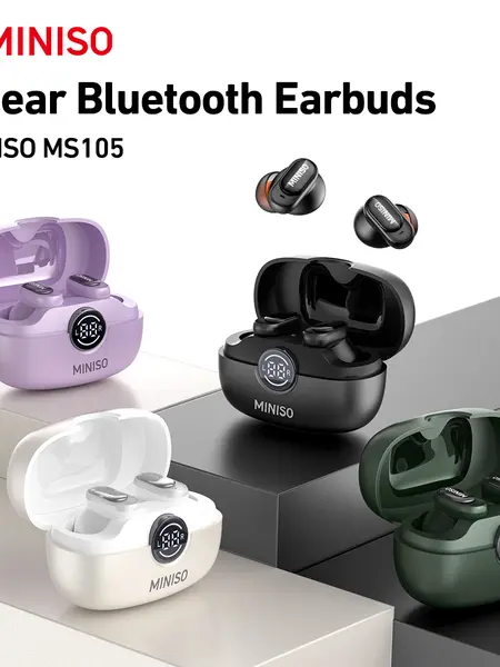 MINISO MS105 Bluetooth 6.0 Lightweight Wireless In-Ear Earbuds - Waterproof, Built-in Microphone, for Sports, Work From Home, Compatible with Phone, Tablet, Laptop, Audio Calls