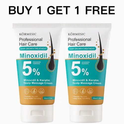 [Buy 1 Give 1] KORMESIC 5% Minoxidil & Keratin Scalp Massage Cream - Hair Growth Formula, Scalp Care Routine, Anti-Thinning Care, Ginger Extract, Keratin Boost, Unisex Adult Nourishing Strengthening Treatment, Voluminous Results,sohochic