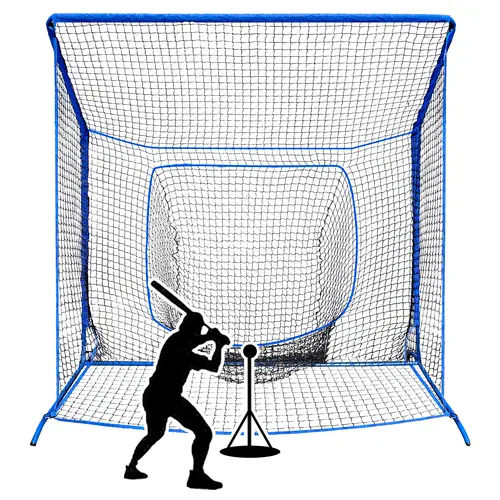 WICTTISPOSI Unisex Cube-Shape Baseball Softball Net with Blocking System - Metal Frame, Elevated Base, Storage Bag Keeps Setup Tidy at Home, Nylon Mesh - Training Equipment for Outdoor Cage Practice, Batting Practice Equipment,sohochic
