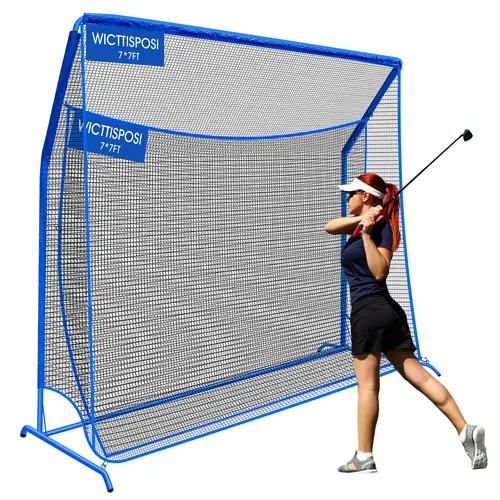 WICTTISPOSI Golf Hitting Net with Extra Striking Net, Heavy Duty Golf Practice Nets for Golfers Backyard Driving Swing Chipping, Golf Impact Nets with Metal Frame and Storage Bag, Indoor Outdoor Use,sohochic