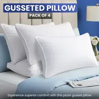 Utopia Bedding Gusseted Bed Pillows (4 Pack) - Hotel-Quality Cooling Home Decor Pillows for Side, Back Sleepers - King/Queen Size, White