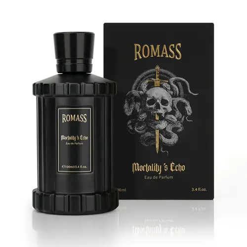 ROMASS Mortality’s Echo Luxe Perfume Unisex 3.4 oz 100 ml Long Lasting 8+ Hours with Rum Coffee Vetiver & Sandalwood Notes in Black Bottle #Summervibes