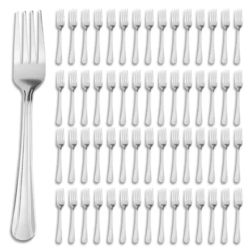 60-Piece Dominion Stainless Steel Dinner Forks Cutlery Set - Rust-Proof Utensils, High-Quality Dishwasher-Safe Silverware for Kitchen, Daily Use