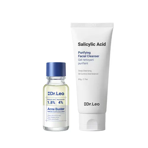 【On Sale】Dr.Leo Clear Skin Set: Oil Control Facial Cleanser + Drying Lotion Plus with 1.8% Encapsulated Salicylic Acid & Niacinamide for 24H Acne Relief #DealsForYouDays,travel essentials #sohochic #tiktokshopbacktoschool