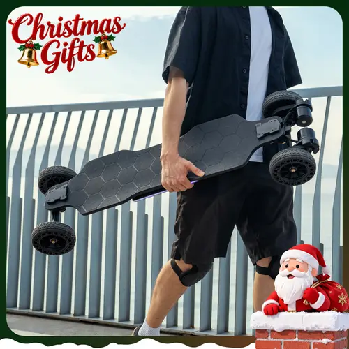 【Back To School】S10 High-Powered Electric Skateboard 32MPH Top Speed 28 Miles Range 3000W Motor | 8-Ply Maple+Fiberglass 6" Off-Road Wheels, LED Lights, Remote Control, UL2272 Certified for Commuting/Off-Road, Rubber Wheels, 6-Inch Off-Road Wheels