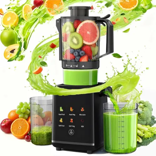 COWSAR Cold Press Juicer Machine, 5.4" Oversize Feeder Mouth Slow Masticating Juicer for Whole Fruits & Vegetables, High Juice Yield Kitchen Appliance, Easy to Assemble & Clean