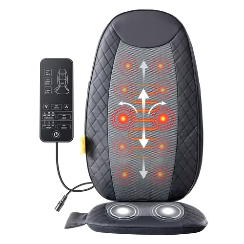 Sweetcrispy Kneading Shiatsu Neck & Back Massage Chair Pad - Vibrating Heating Household Textile Chair Cover for Pain Relief