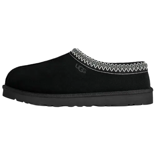 UGG Men's Tasman 2 Black Leather Round Toe Slip-On Sneaker - All-Season Smart Casual Male Training, Running Shoes, Men's Shoes